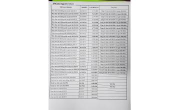 BẢNG GIÁ KHUYẾN MÃI